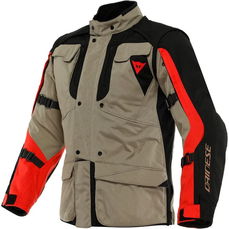 Dainese Alligator Tex Jacket, Waterproof Motorcycle Jacket, Men, Walnut/Black/Lava-Red, 62 - Image 1