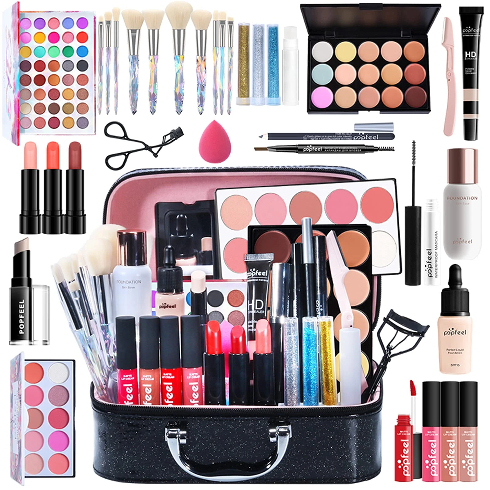 All-In-One Makeup Kit, 35 Pcs MKNZOME Makeup Sets for Women Combination with Eyeshadow Blush Lipstick Concealer etc, Essential Starter Bundle, Multi-purpose Beauty Cosmetic Set for Christmas Gifts#1