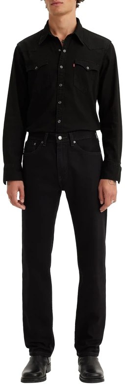 Levi's Men's 505 Regular Fit Jeans, Black, 32W / 32L