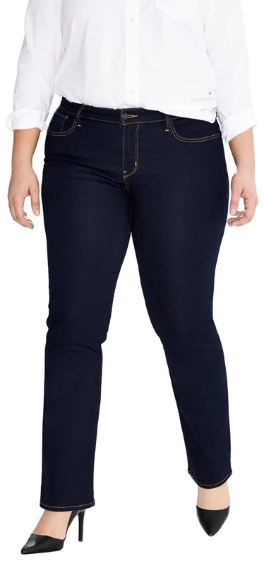 Levi's Women's 314 Pl Shaping Straight Darkest Sky Jeans, Dark Indigo - Flat Finish, 14 Long - Image 1