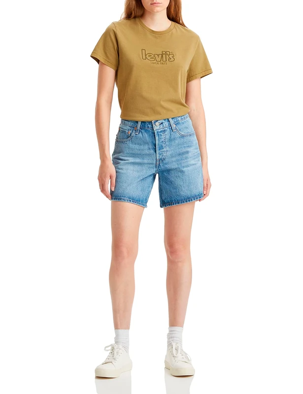 Levi's Women's 501 Rolled Short Denim Shorts Orinda Night (Blue) 27