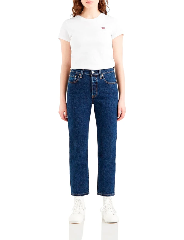 Levi's Women's 501 Crop Jeans, Salsa Stonewash, 23W / 28L