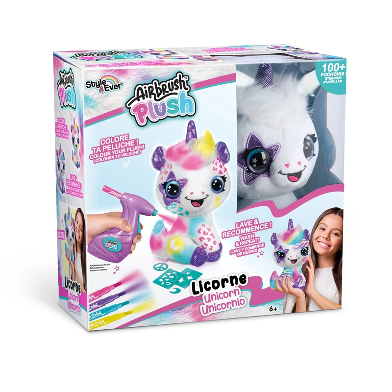 Canal Toys Unicorn Airbrush Plush - Custom Soft Toy Art Set - Image 1