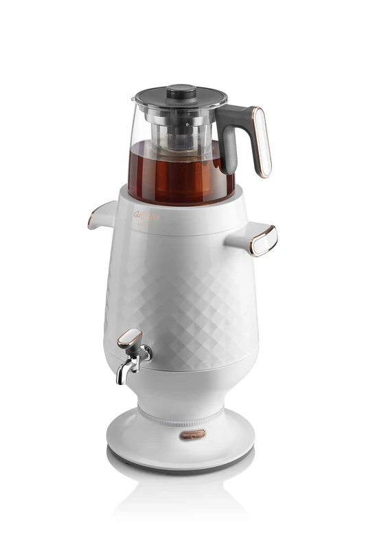 Arzum AR3083W Electric Samovar Teamaker, 2200W, White