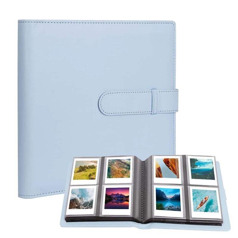 288 Pockets Photo Album for Fujifilm Instax Square SQ1/SQ6/SQ10/SQ20 Camera, Kodak Mini 3 Square,Mini Shot 3 Square, Mini Shot 3 Square Printer, Album for Instax Square Kodak 3x3" Photo(Blue)