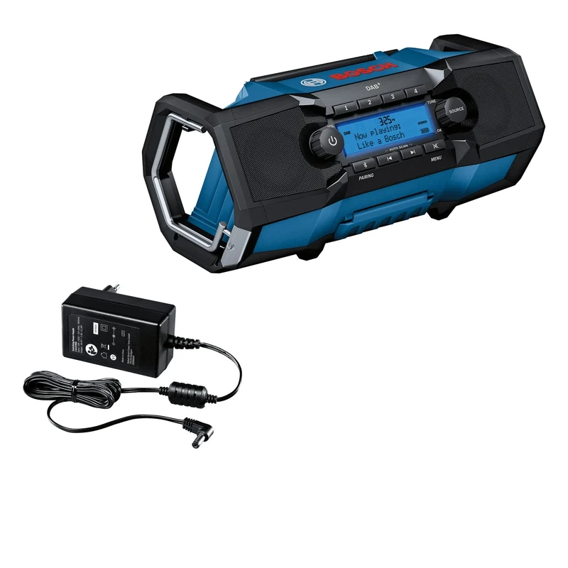 Bosch Professional 18V System Radio GPB 18V-2 C (incl. Aux. Cable, 1x 3 V lithium button cell battery, 1x DC-in power adapter)