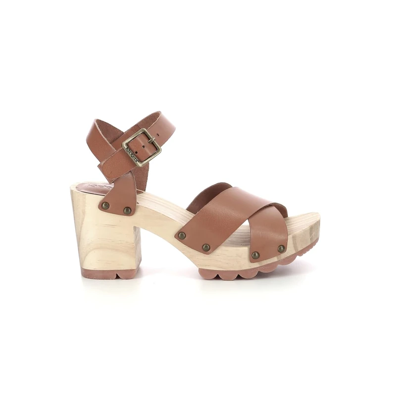 KICKERS Women's Kick Wise Heeled Sandal, Camel, 5 UK