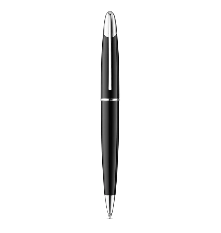 Colibri Equinox Twist Ballpoint Pen-Black Lacquer and Chrome Finish-Luxury Pen-Sleek Branded Spring Clip-Comes In A Nice Gift Box-Gift For Men And Women