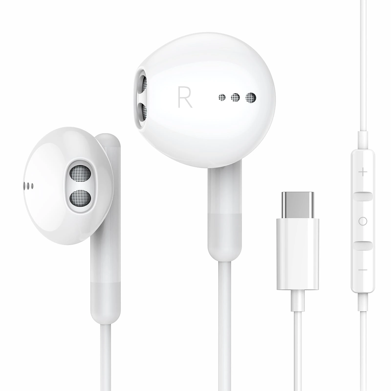 USB C Headphones for iPhone 17 Air 16 15 Plus Pro Max iPad Pro USB C Earphones with Mic Volume Control USBC Wired Earbuds USB Type C Earphones for Google Pixel 8 7 6A 5 Samsung S24 S23 S22 S21 S20 A55