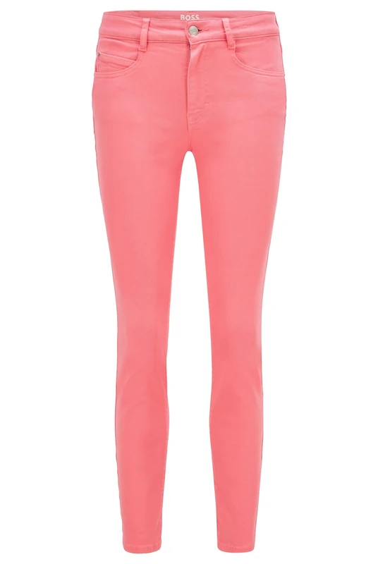 BOSS Women's Slim Crop 2.0 Jeans, Medium Pink663, 27