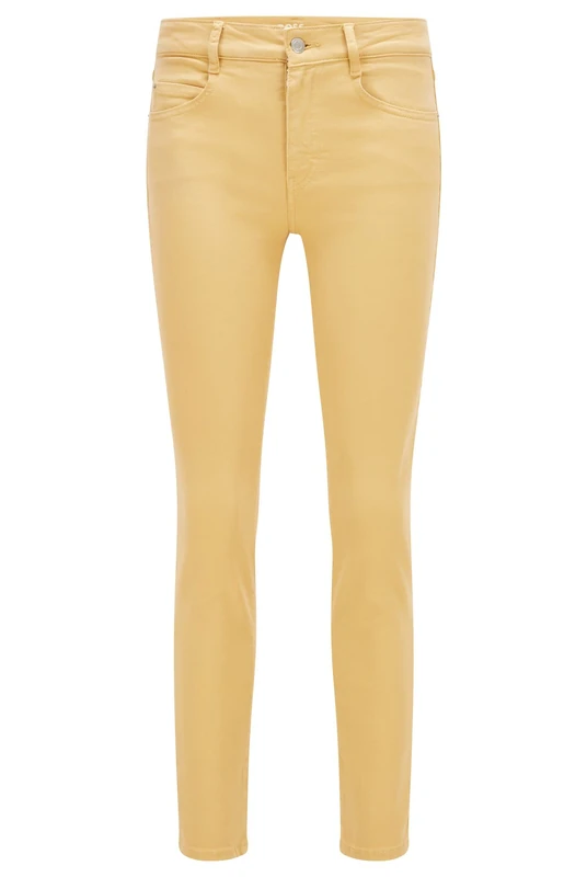 BOSS Women's Slim Crop 2.0 Jeans, Dark Yellow706, 30