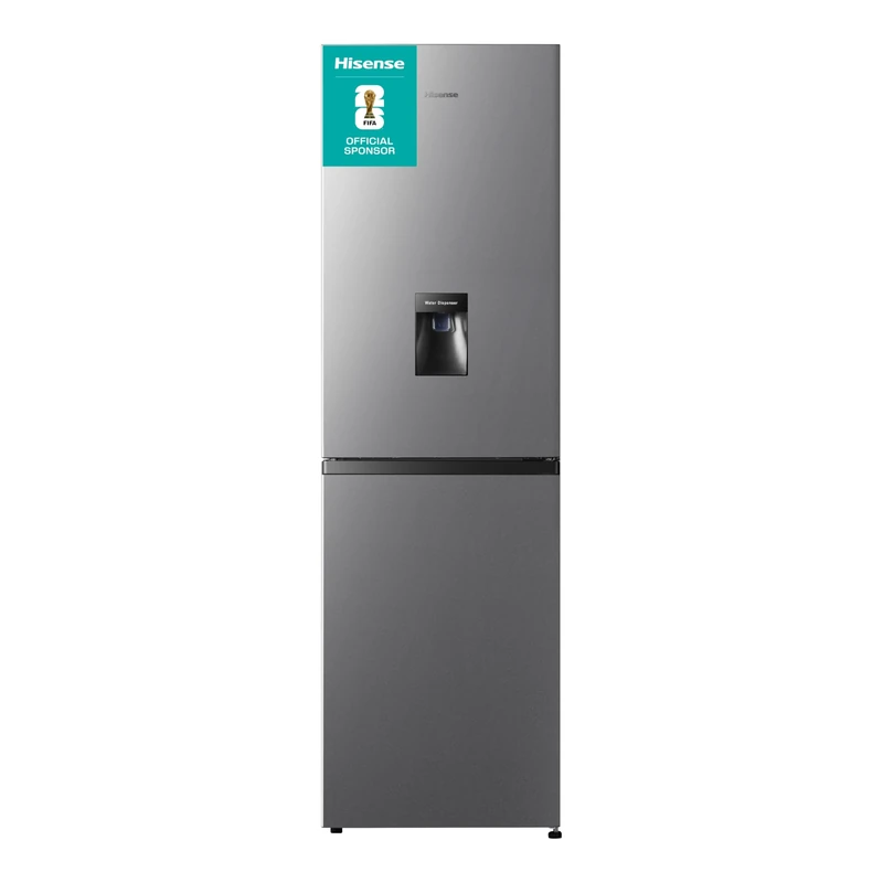 Hisense RB327N4WC1 55cm Freestanding 50/50 Fridge Freezer - 251 litre capacity - Total No Frost - Non-plumbed Water Dispenser - Silver - F Rated
