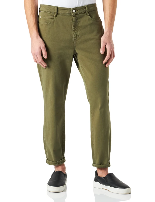 BOSS Women's Slim Crop 2.0 Jeans, Dark Green303, 32