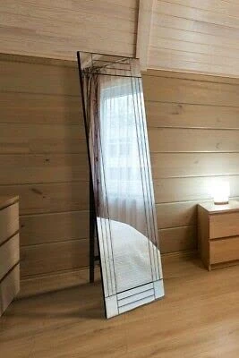 Large All Glass Venetian Triple Bevel Cheval Dress Mirror New 5Ft7 X 1Ft11 170cm X 58cm
