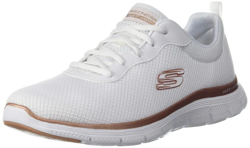 Skechers Zapatillas Deportivas Mujer Mesh Lace-Up W Blanco, Low-Top Sneakers, White