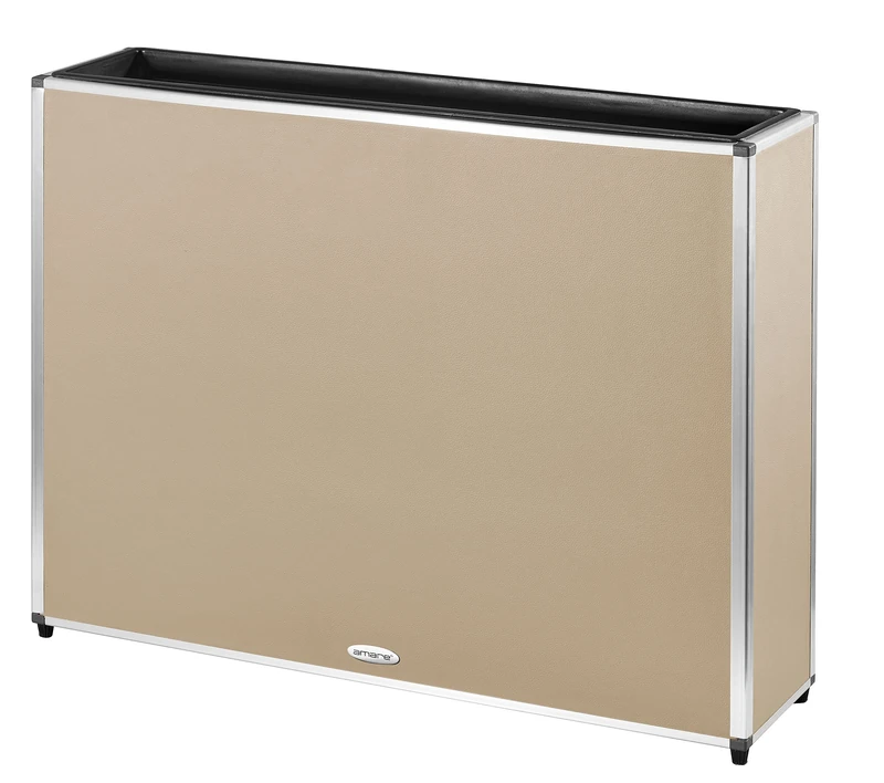 AMARE Plant pot, Fibreglass/polyurethane/aluminium, beige, 20,5 x 81,5 x 61 cm