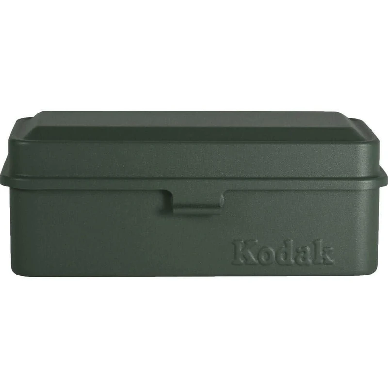 Kodak 120/135 Film Case - for 8 Rolls of 120 Films / 10 Rolls of 35mm Films - Retro Steel Case to Sort & Safeguard Film (Olive Top/Olive Body) (Film is not Included) - Image 1