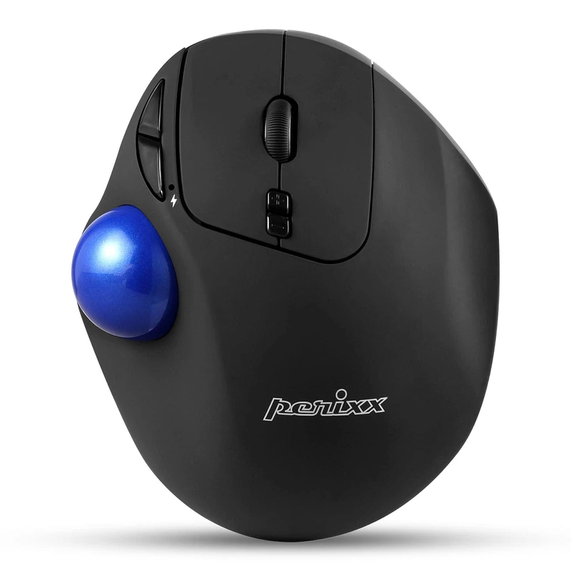 Perixx PERIPRO-801 Bluetooth 5.1 Trackball Mouse, Build-in 1.34 Inch Trackball with Pointing Feature, Black
