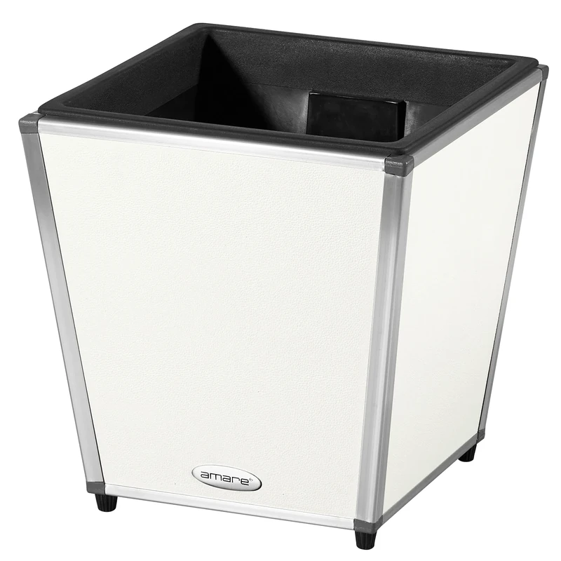 AMARE Plant Pot, Fibreglass/polyurethane/aluminium, White, 33 x 33 x 34 cm