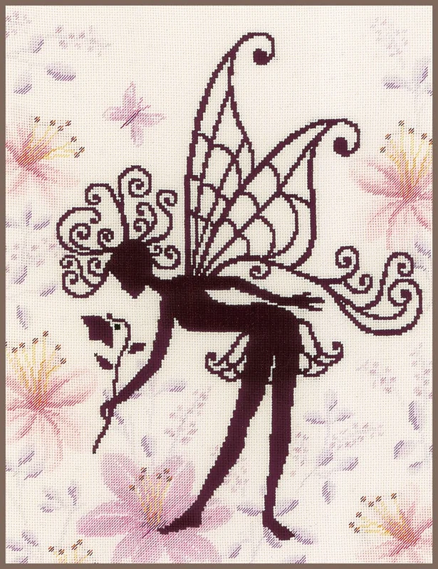 Lanarte PN-0188915 Flower Fairy Silhouette I Cross Stitch Kit