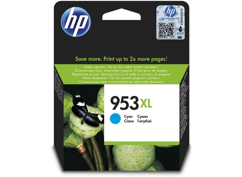 HP F6U16AE 953XL High Yield Original Ink Cartridge, Cyan, Single Pack