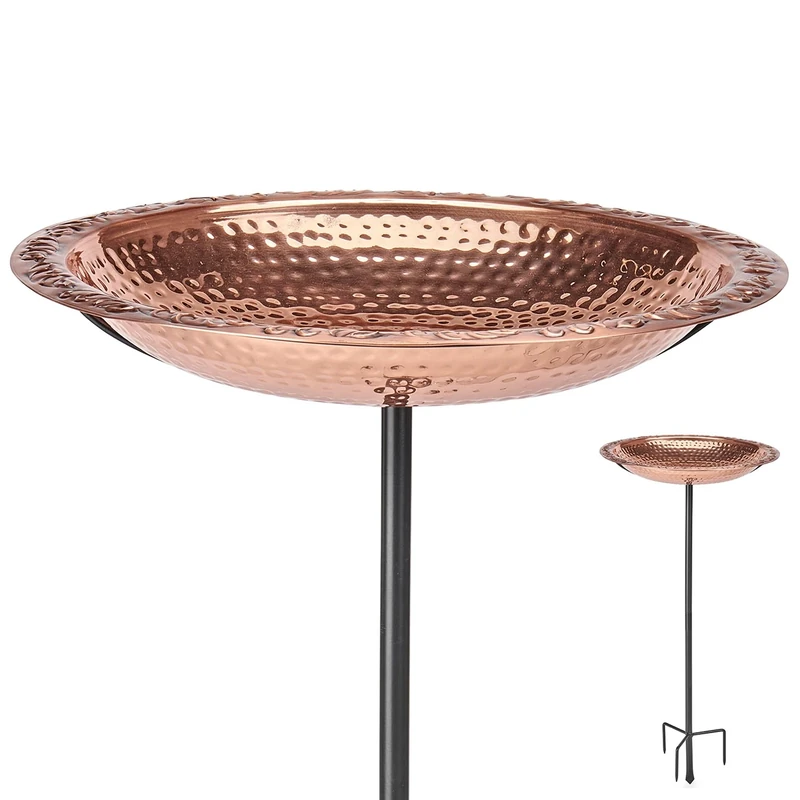 Good Directions Pure Copper 18" Bird Bath on Garden Pole by