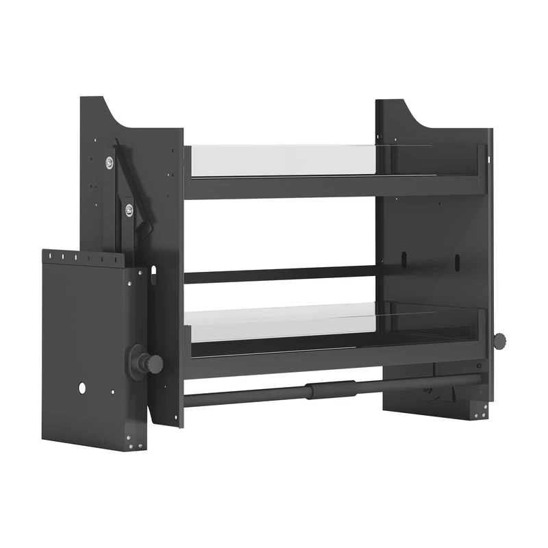 HEEPOR Pull Down Shelf Upper Kitchen Wall Cabinet Storage Organizer (30inch Cabinet) Black