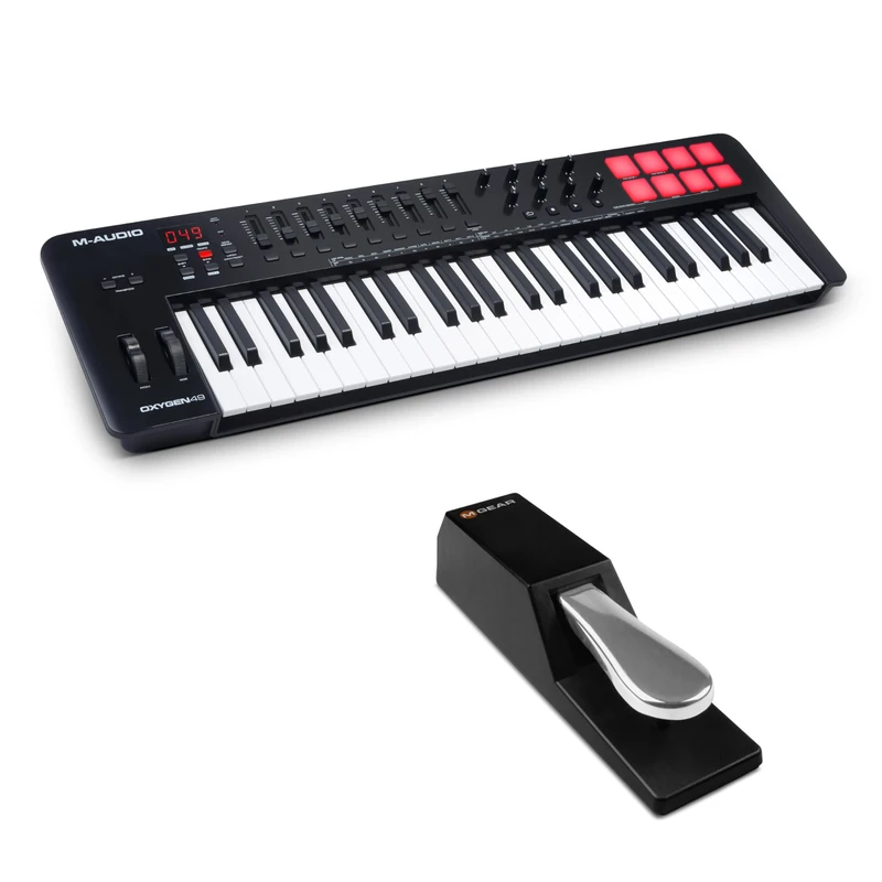 M-AUDIO Oxygen 49 MKV MIDI Controller Bundle with M-AUDIO SP-2 Sustain Pedal for Studio Recording, Music Production, Podcasting, Streaming