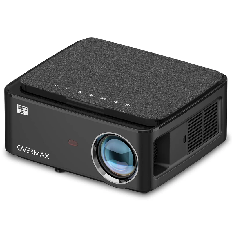 OVERMAX Multipic 5.1 LED Projector 80W with Screen Mirroring, Full HD 1080P Native, Up to 200 Inches, Speaker, Android 9.0 System, Lamp Life 50,000 Hours, Wi-FI, BT, 2X HDMI, 2X USB - Image 1