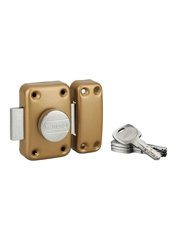 THIRARD 77610 VERROUS Glass Entry Door Locks, Gold, 75 mm