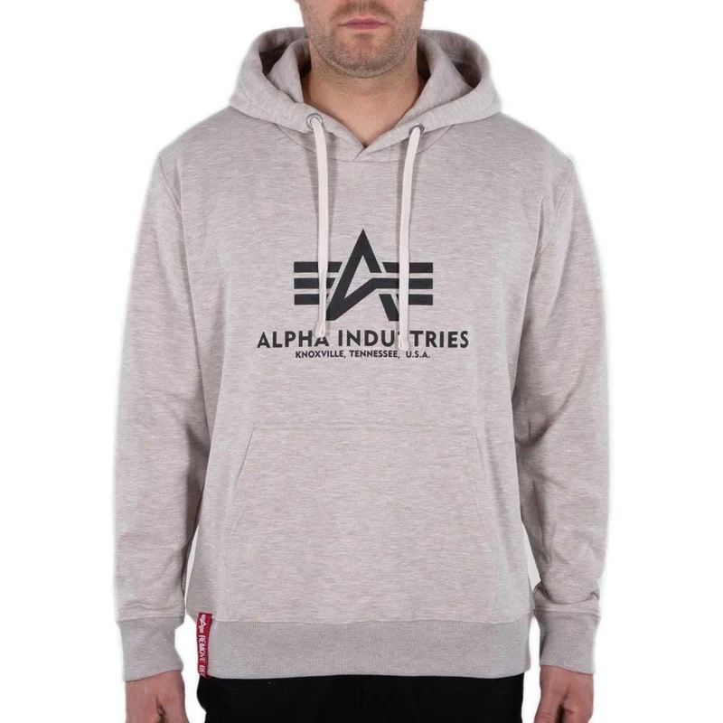 ALPHA INDUSTRIES Men's Basic Hoody Sports Hoodie, hazel melange, XL