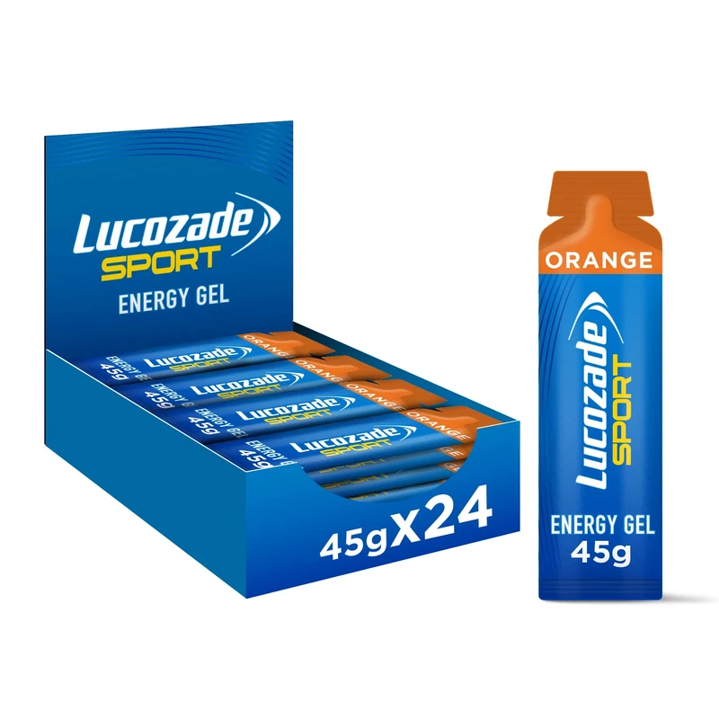 Lucozade Sport Dual-Fuel Energy Gels - Orange 24x45g | Carbohydrate Food Supplement Gel |