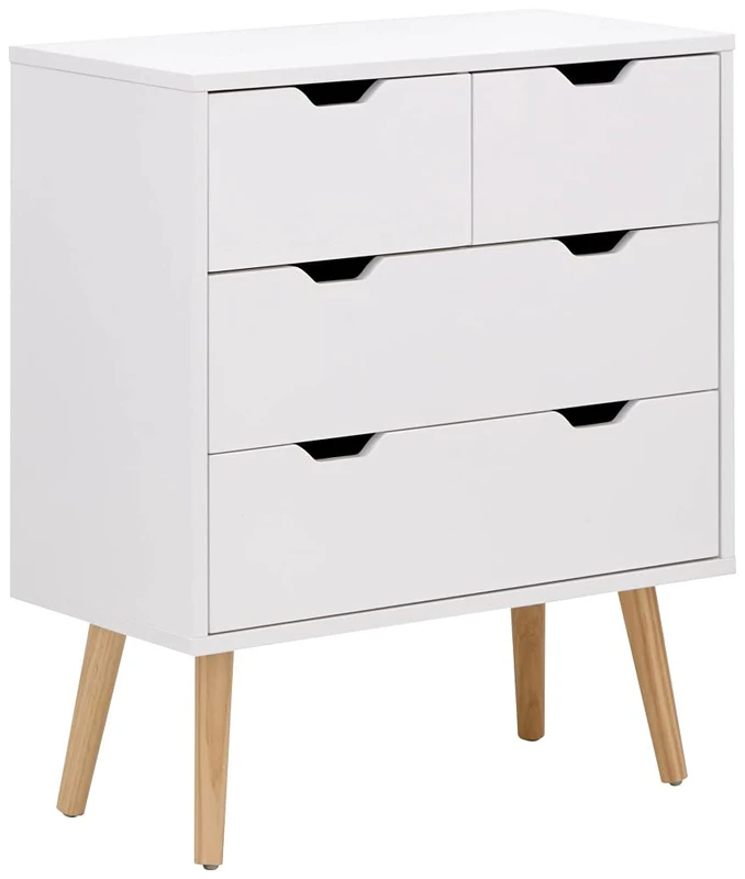 GFW Nyborg 2+2 Drawer Chest of Drawers, White