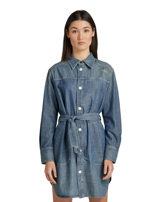 G-Star Women's Long Millery Overshirt, Blue (antic faded aegean blue D21394-C611-D096), L