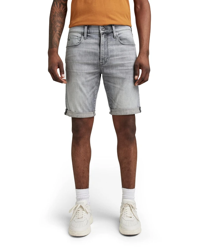 G-Star Men's 3301 Slim Shorts, Grey (sun faded glacier grey D17418-A634-C464), 30