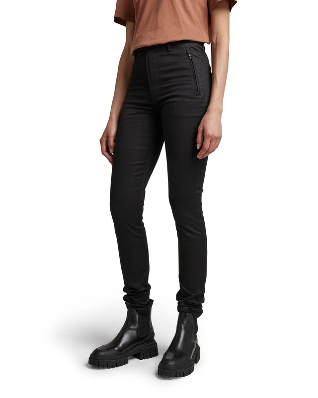 G-Star Women's Weld High Skinny Chino, Black (dk black D19141-C105-6484), 27W / 32L