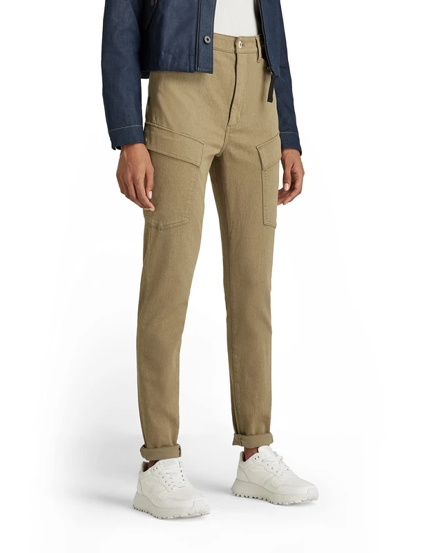 G-Star Women's Kafey Cargo Ultra High Skinny Pants, Multicolour (army green htr D21099-C918-9210), 26W / 32L