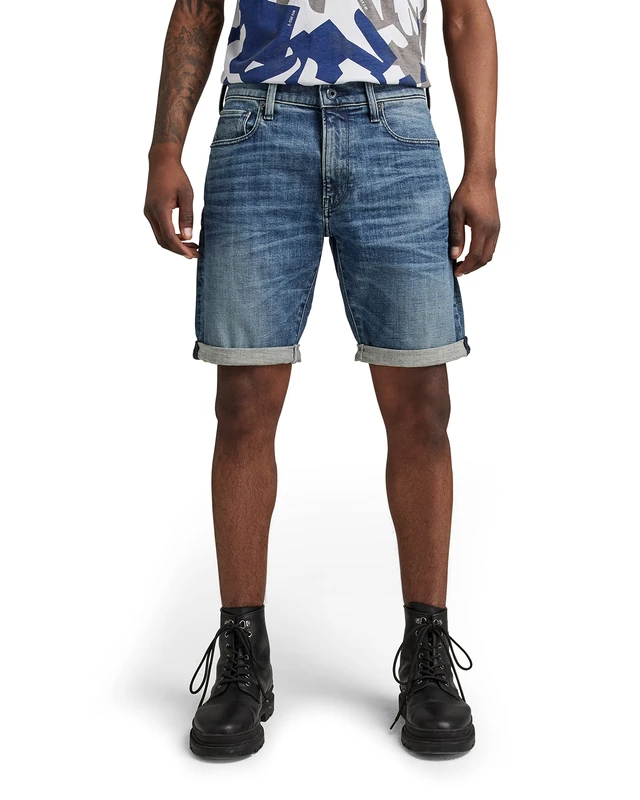 G-Star Men's 3301 Slim Shorts, Blue (faded cascade D17418-C051-C606), 29