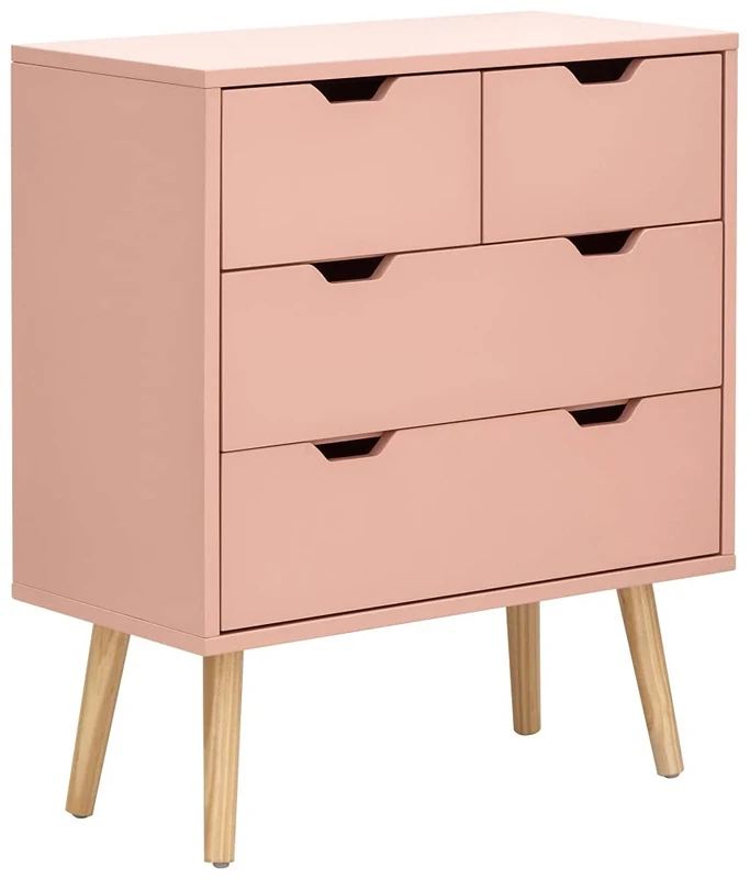 GFW Nyborg 2+2 Chest of Drawers, Dark Coral Pink