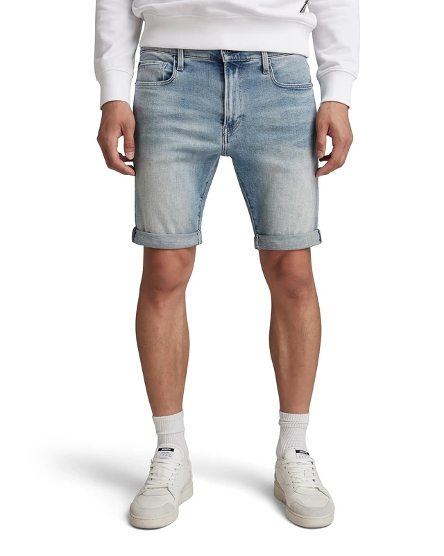 G-Star Men's 3301 Slim Shorts, Blue (lt indigo aged D17418-C051-8436), 36
