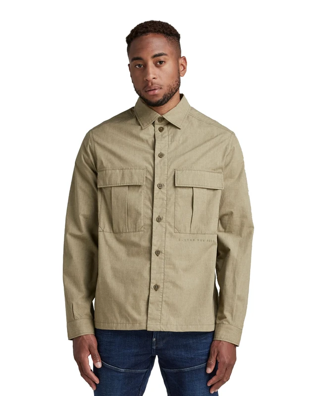 G-Star Men's Utility Relaxed Shirt, Multicolour (army green htr D21080-C903-9210), M