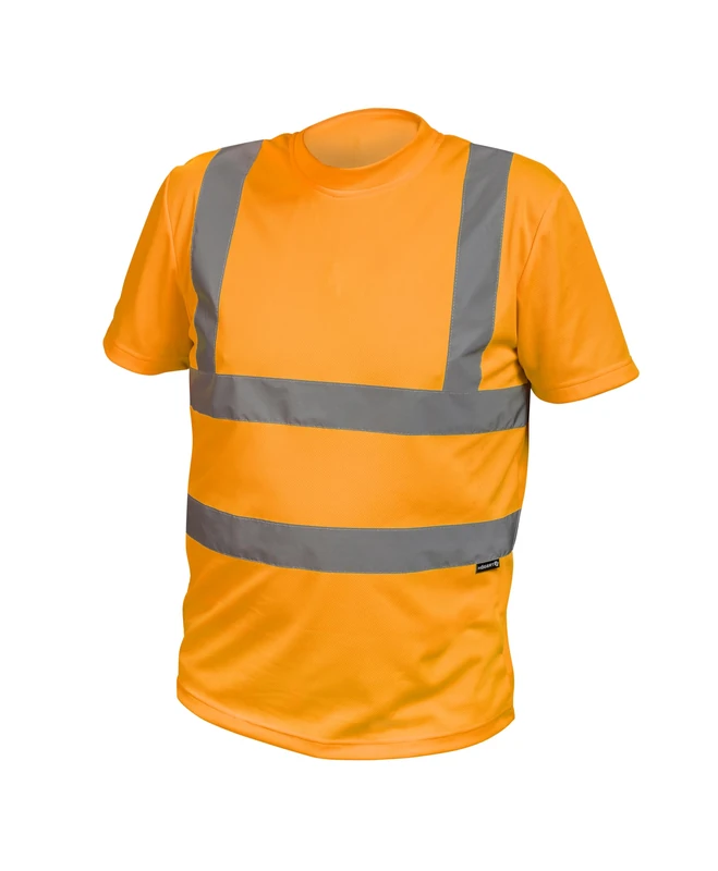 Högert Technik - Rossel Warning Polyester T-Shirt Orange S (48) | High Visibility Vest Reflective Safety Vest Breathable Lightweight Short Sleeve Shirt Short Sleeve Workwear Visibility Shirts, orange,