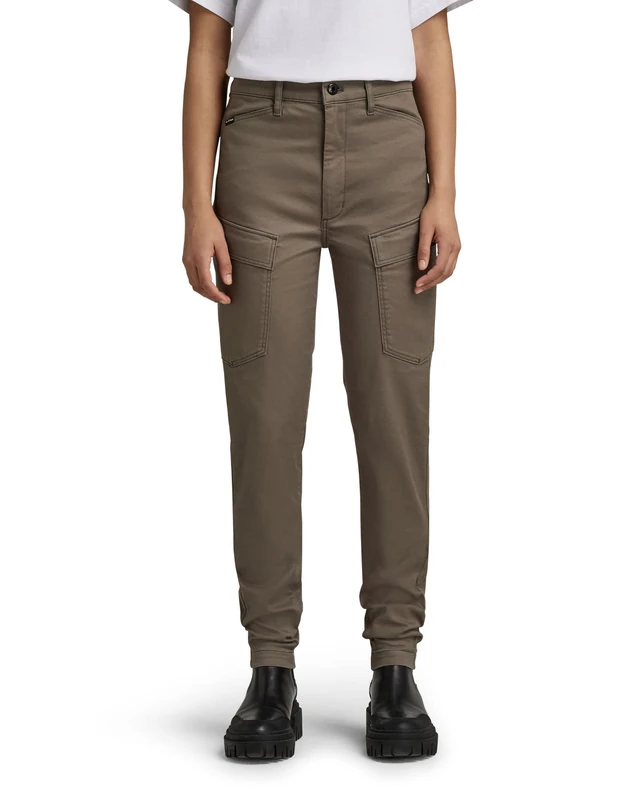 G-Star Women's Kafey Cargo Ultra High Skinny Pants, Brown (turf D21099-C105-273), 28W / 30L