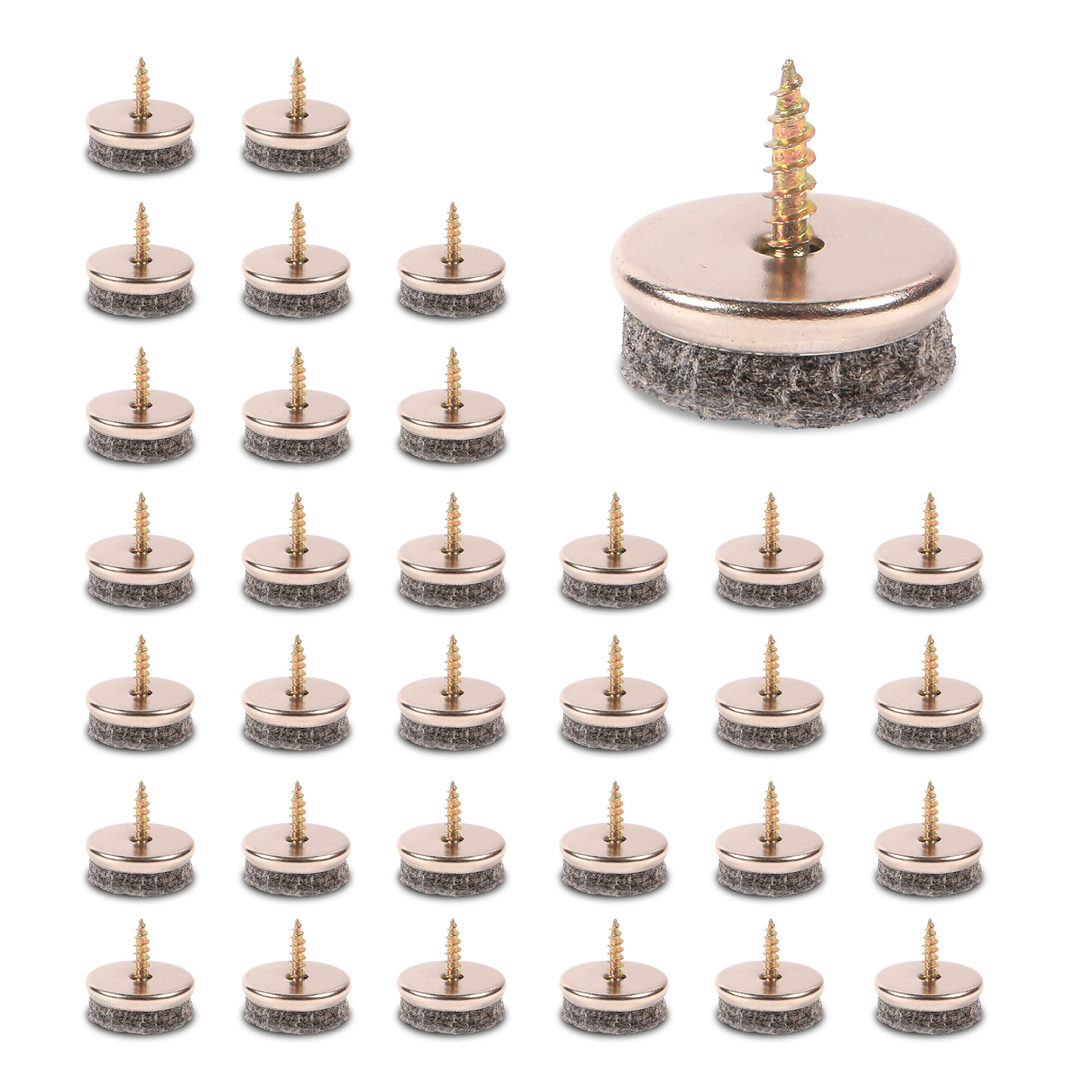 Furniture Felt Pads – 22MM Diameter Felt Pads for Furniture Feet. 5MM Thick Chair Leg Floor Protectors. Furniture Pads with Easy Screw Installation are Ideal Floor Protector Pads