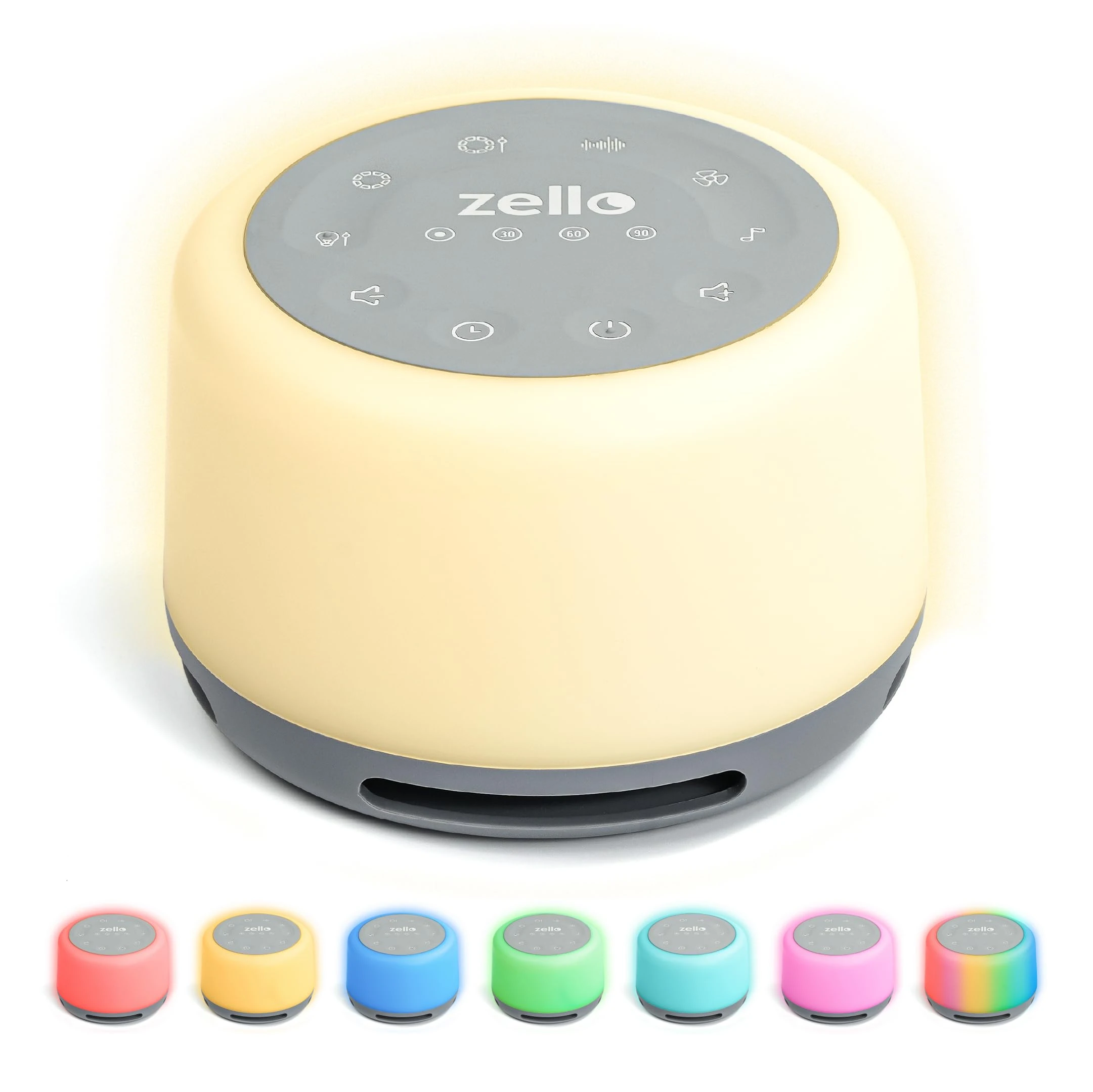 Award Winning Zello Original White Noise Machine Baby White Noise Sound Machine for Adults Kids Baby 30 Soothing Sounds 7 Colour Night Light Memory Function Rechargeable Sleep Timer Baby Sleep Aid