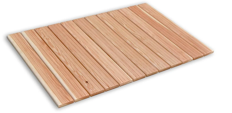 Castelmerlino PEFC Certified Larch Shower Duck 108 x 68 cm for Shower Trays 120 x 80 cm - Image 1