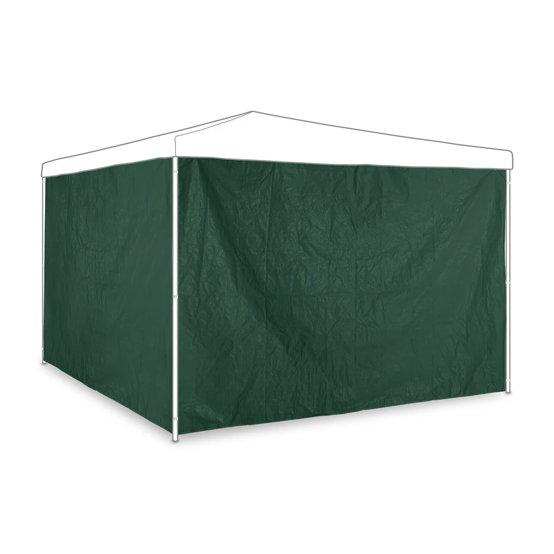 Relaxdays gazebo side panels, set of 2, marquee side wall, waterproof, garden, PE, PVC, pergola covers, green