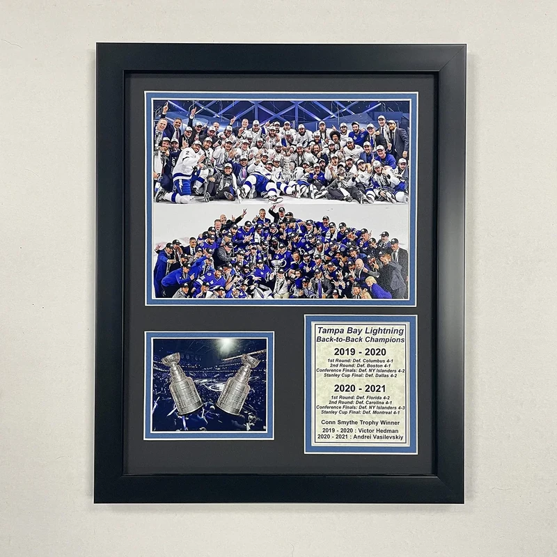 Legends Never Die, Inc. Tampa Bay Lightning | Back to Back Champions | 12"x15" Framed Photo Collage