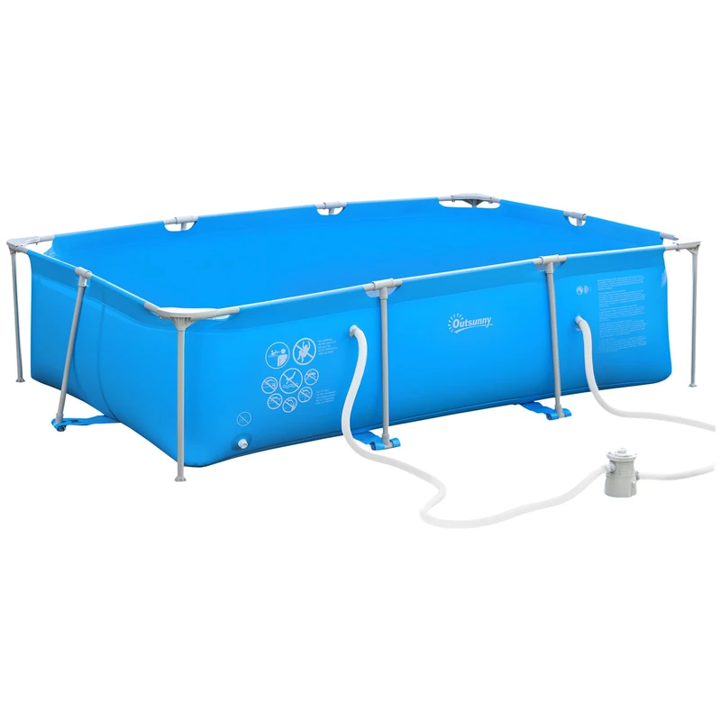 Outsunny Steel Frame Pool with Filter Pump - 292 x 190 x 75cm