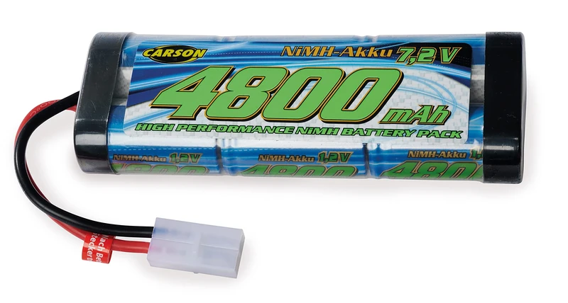 Carson 500608228-7.2 V/4800 mAh NiMH Race Battery TAM, Rechargeable, with Tamiya Plug, Battery Pack for RC Car, Replacement Battery Remote Controlled Vehicle, Model Making, Multicoloured